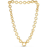 14K yellow gold round link chain necklace with soldered interlocking loops thumbnail 1