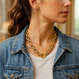 14k Yellow Gold Round Link Chain Necklace thumbnail 4