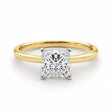 1.50Ct Princess Lab Grown IGI G/VS1 Diamond Ring in 10K Yellow Gold thumbnail 3