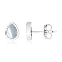 Sterling Silver Mother of Pearl Teardrop Earrings