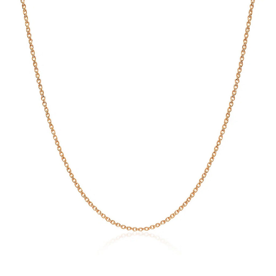 14k Rose Gold Diamond Cut Cable Link Chain (1.10 mm)