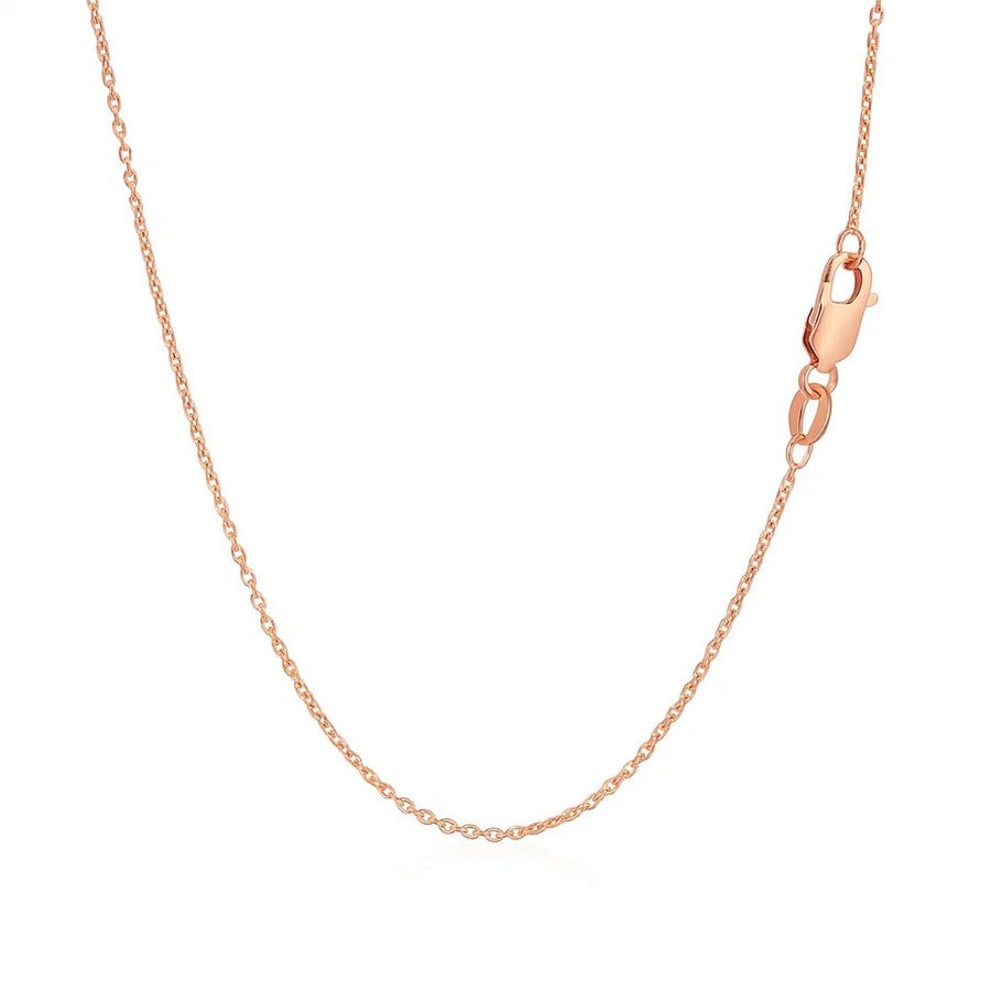 14k Rose Gold Diamond Cut Cable Link Chain (1.10 mm)