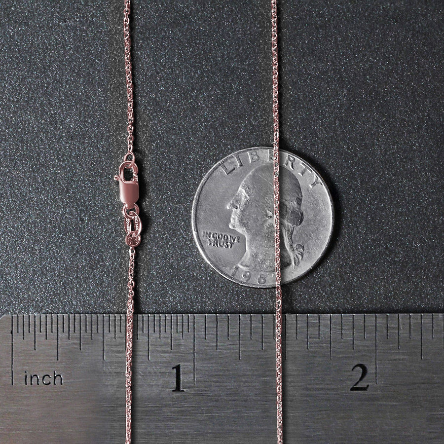 14k Rose Gold Diamond Cut Cable Link Chain (1.10 mm)