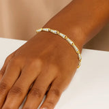 14k Two Tone Gold High Polish Diamond Cut Link Chain Bracelet (3.20 mm) thumbnail 5