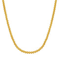 14K yellow gold bead chain necklace with 5mm polished round links