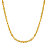 14K yellow gold bead chain necklace with 5mm polished round links thumbnail 1