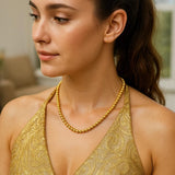 14k Yellow Gold Bead Chain Necklace(5mm) thumbnail 2