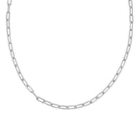 Sterling Silver Rhodium Plated Round Link Paperclip Chain (5.20 mm)