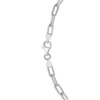 Sterling Silver Rhodium Plated Round Link Paperclip Chain (5.20 mm)