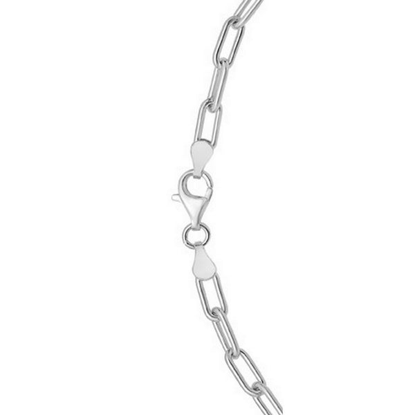 Sterling Silver Rhodium Plated Round Link Paperclip Chain (5.20 mm)