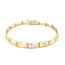 Load image into Gallery viewer, 14k Yellow Gold Fancy Greek Key Motif Bracelet (6.35 mm)