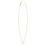 14K Yellow Gold Mini Diamond O Initial Pendant Necklace thumbnail 2