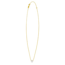 14K Yellow Gold Mini Diamond O Initial Pendant Necklace