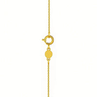 14K Yellow Gold Mini Diamond O Initial Pendant Necklace