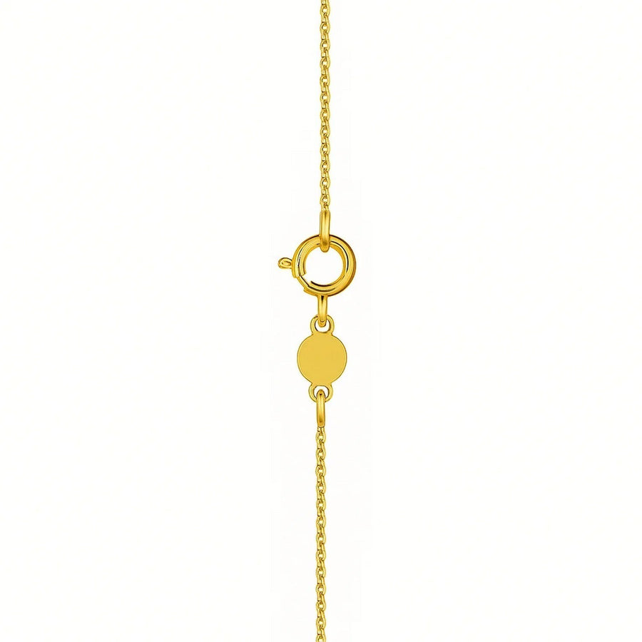 14K Yellow Gold Mini Diamond O Initial Pendant Necklace