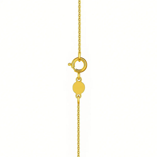 14K Yellow Gold Mini Diamond O Initial Pendant Necklace