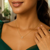14K Yellow Gold Mini Diamond O Initial Pendant Necklace thumbnail 5