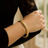 Engraved Medium Bangle in 14K Yellow Gold (6.20 mm) thumbnail 3