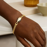 Le Serpent Curb Link Bracelet in 14K Yellow Gold (7.00 mm) thumbnail 3