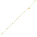 14K yellow gold anklet with dangle heart and bead stations