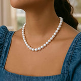 Pearl Necklace with Ball Clasp in 14K Yellow Gold thumbnail 3