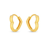 14k Yellow Gold Heart Huggie Hoops thumbnail 2