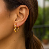 14k Yellow Gold Heart Huggie Hoops thumbnail 4