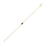 14K Yellow Gold Garnet Paperclip Bracelet (1.50 mm) thumbnail 1