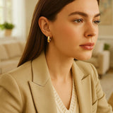 Tapered Huggie Hoop Earrings in 14K Yellow Gold thumbnail 3