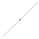 14K Yellow Gold Garnet Mirrored Chain (2.20 mm) thumbnail 1