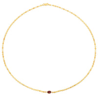 14K Yellow Gold Garnet Mirrored Chain (2.20 mm)