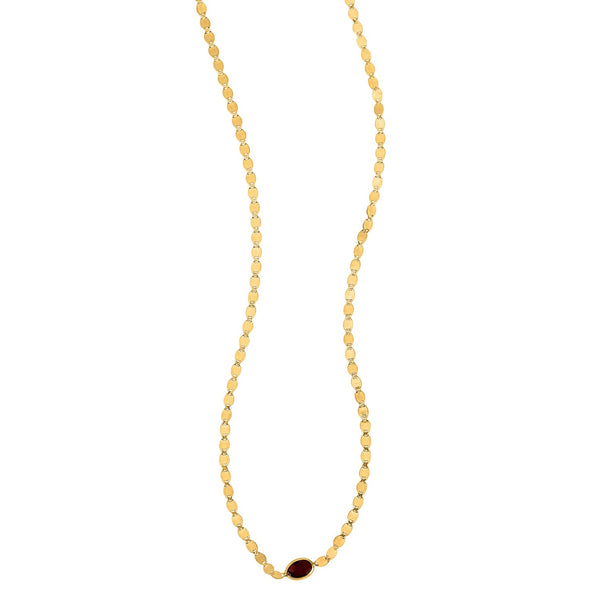 14K Yellow Gold Garnet Mirrored Chain (2.20 mm)