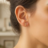 14K Yellow Gold Yours Truly Initial I Stud Earrings thumbnail 3