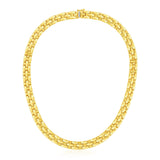 14K yellow gold basket weave necklace with woven interlaced links thumbnail 1