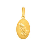 Religious Pendant with Praying Hands in 14K Yellow Gold thumbnail 1