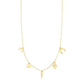 14K yellow gold necklace with polished charms