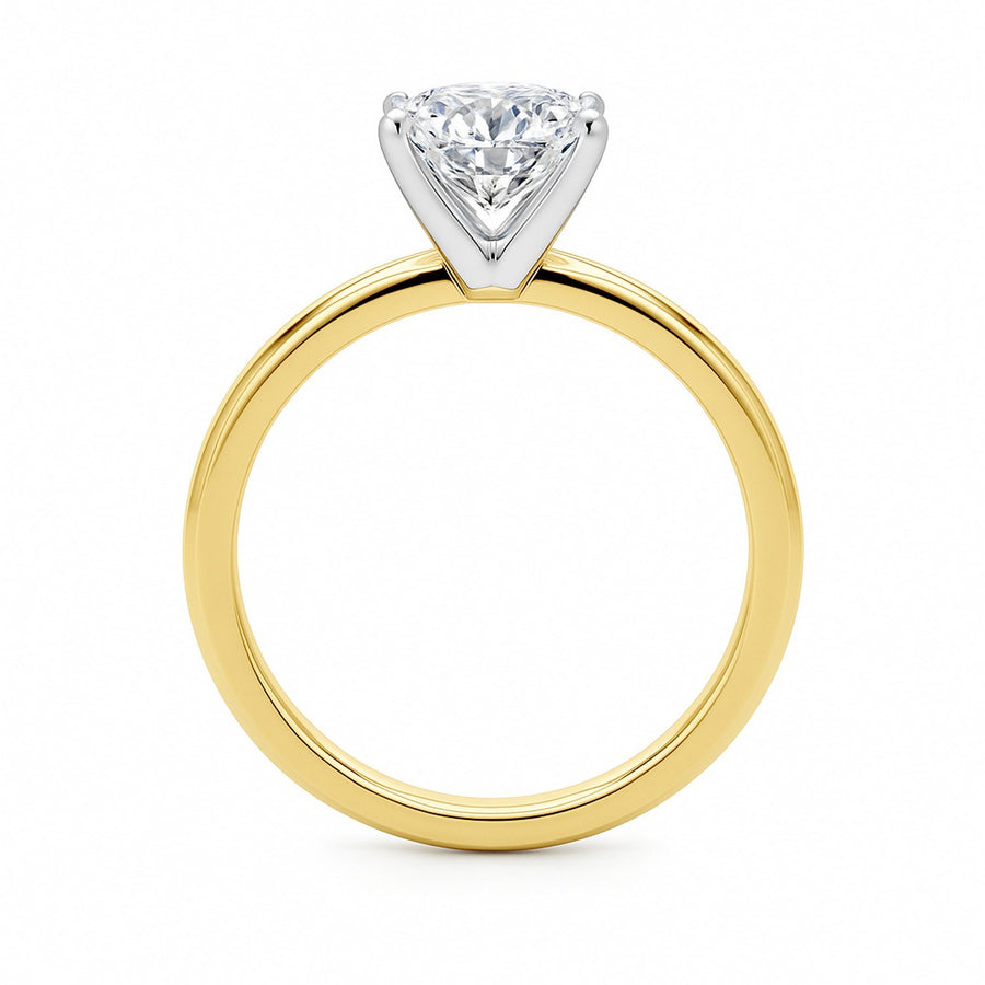 1.50Ct Cushion Lab Grown IGI G/VS1 Diamond Ring in 14K Yellow Gold