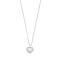 Sterling silver rhodium plated heart locket necklace pendant