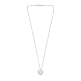 Sterling Silver Rhodium Plated Heart Locket Necklace thumbnail 2