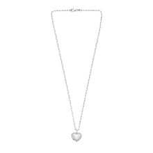 Sterling Silver Rhodium Plated Heart Locket Necklace