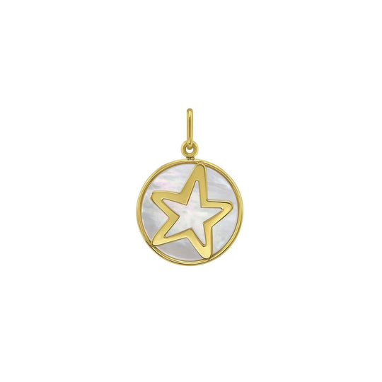 14K yellow gold starfish pendant with mother-of-pearl inlay center