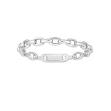 14K White Gold Oval Links Stackable Ring thumbnail 2