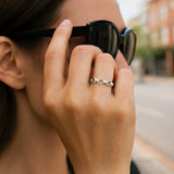14K White Gold Oval Links Stackable Ring thumbnail 3