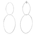 925 sterling silver interlocking oval dangle earrings with polished open loops