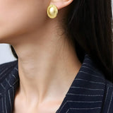 14K Yellow Gold Roman Numeral Button Stud Earrings thumbnail 3