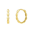 14K yellow gold medium rice hoop earrings with polished tube profile