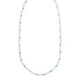 925 sterling silver necklace with blue enamel heart shapes, rhodium plated
