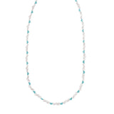 Sterling Silver Rhodium Plated Blue Enamel Hearts Necklace thumbnail 1