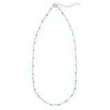 Sterling Silver Rhodium Plated Blue Enamel Hearts Necklace thumbnail 2