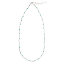 Sterling Silver Rhodium Plated Blue Enamel Hearts Necklace